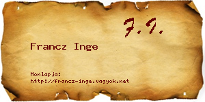 Francz Inge névjegykártya